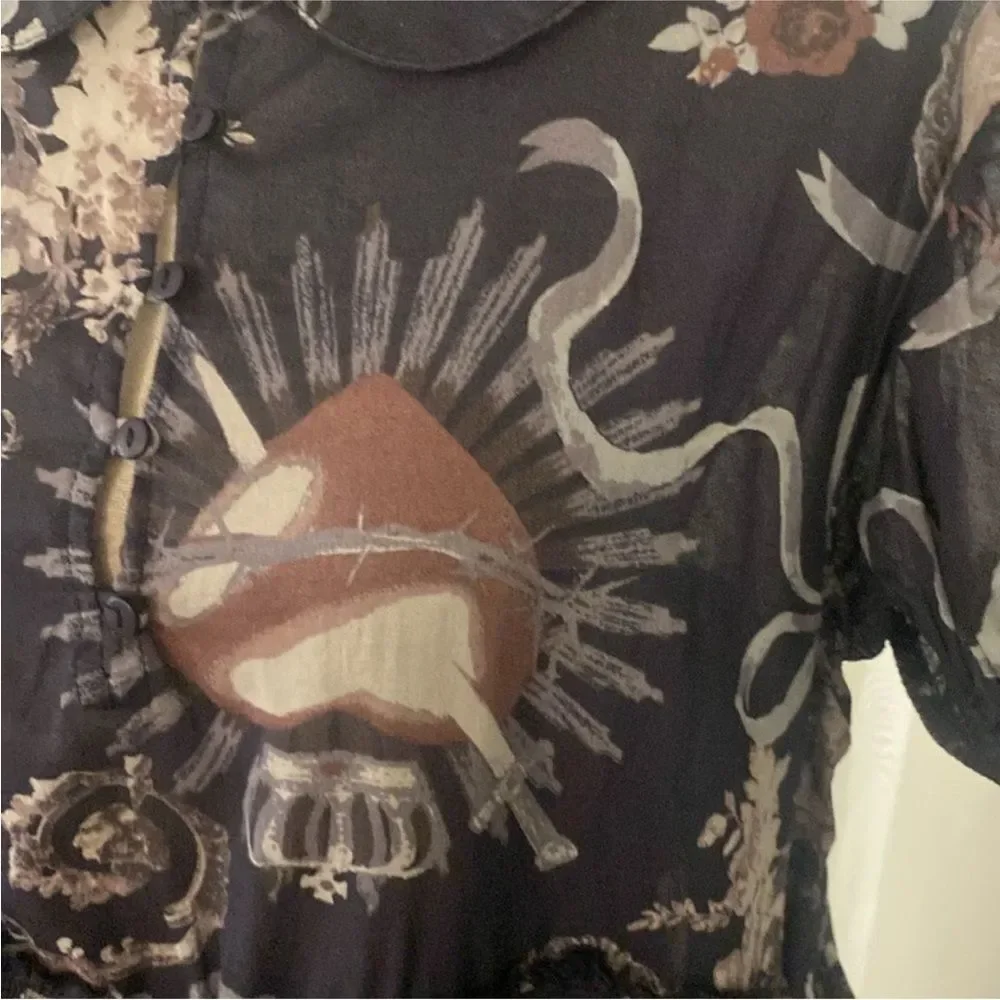 Kimchi Blue Floral Black Dress, M - Picture 6 of 13